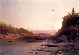 Herman Herzog Paintings - Evening on the Susquehanna by Herman Herzog